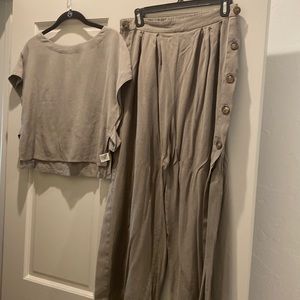 2 piece top and pant matching set